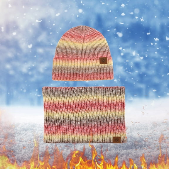 Dyfzdhu Men Women Winter Hat Warmer Scarf Set Warmer Neck Thick Knit Hat Set