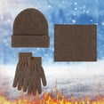 thumbnail image 1 of Dyfzdhu Men Women Winter Hat Warmer Scarf Touchscreen Gloves Set Warmer Neck Thick Knit Hat Set Coffee, 1 of 3