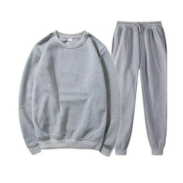 Dyfzdhu Men's Plus Size Winter Fleece Hooded Sweatsuit Set