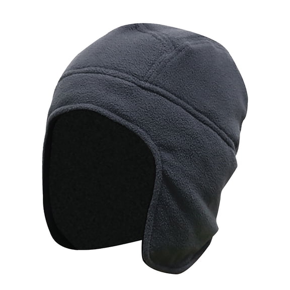 Dyfzdhu Mens Women Winter Outdoor Solid Color Fleece Earflap Hat Caps Ears Warm Gray