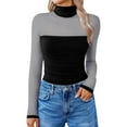 thumbnail image 1 of Dyfzdhu Mesh Bodysuit for Women Long Sleeve Turtleneck Shapewear Body Suits One Piece Leotard Slim Going Out Tops Black, 1 of 6