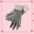 thumbnail image 1 of Dyfzdhu New Brushed Knitted Gloves Lady Jacquard Screen Gloves Keep Warm Winter Gloves Grey, 1 of 4