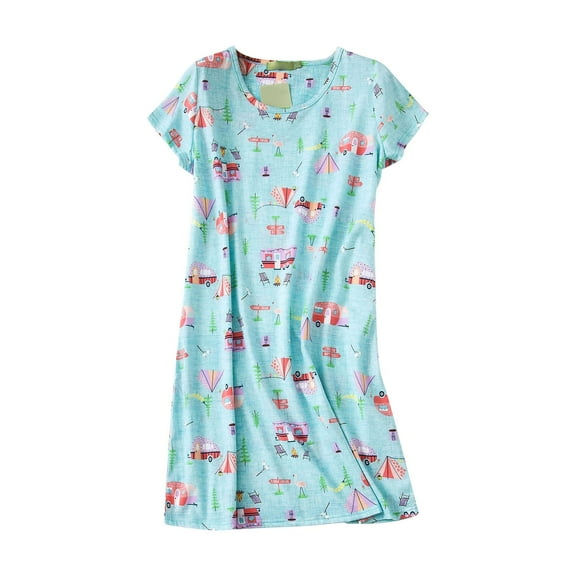 Pajamas for Women Winter Christmas Loose Fitting Pajamas Long Sleeved Pajamas Cute Cartoon Dresses Home Wear Nightgowns For Women