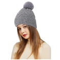 thumbnail image 1 of Dyfzdhu Outdoor Winter Adult Neutral Keep Warm Hairball Hats Plush Knitted Woolen Hat Gray, 1 of 8