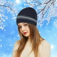 thumbnail image 1 of Dyfzdhu Outdoor Winter Adult Neutral Keep Warm Printing Hats Plush Knitted Woolen Hat Blue, 1 of 5
