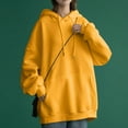 thumbnail image 1 of Dyfzdhu Oversized Hoodies for Women Casual Solid Color Long Sleeve Sweatshirt Hooded Pullover Yellow, 1 of 5