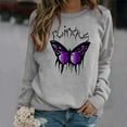 thumbnail image 1 of Dyfzdhu Oversized Sweatshirt for Women Butterfly Graphic Crew Neck Sweatshirts Casual Loose Long Sleeve Workout Pullover Top, Gray M, 1 of 4