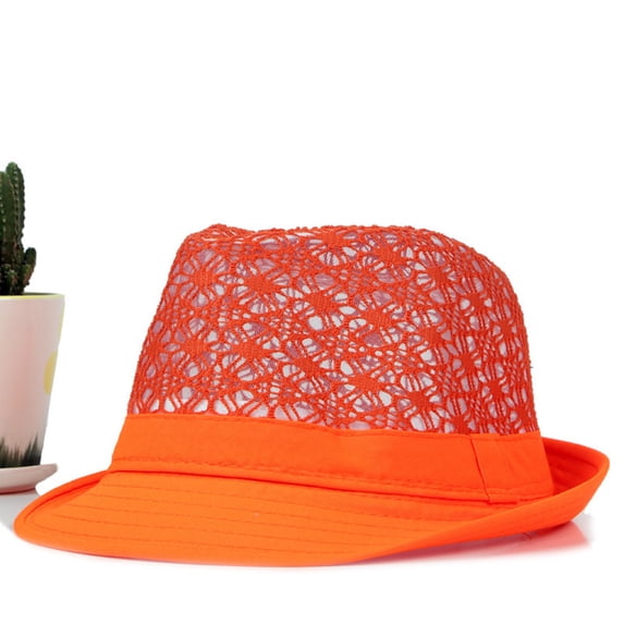 Dyfzdhu Packable Breathable Hollow Sun Summer Beach Hat Cuban Trilby Men Women