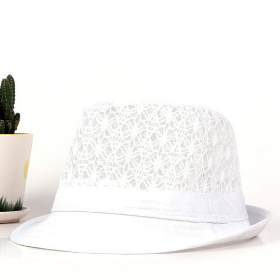 Dyfzdhu Packable Breathable Hollow Sun Summer Beach Hat Cuban Trilby Men Women