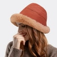 thumbnail image 1 of Dyfzdhu Plush Warm Fisherman Hat Ear Protection Pullover Bucket Hat Brown, 1 of 3