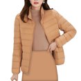 thumbnail image 1 of Dyfzdhu Puffer Jacket Women Plus Size Lightweight Long Sleeve Zipper Down Jackets Short Winter Coat Orange, 1 of 4