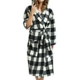 thumbnail image 1 of Dyfzdhu Robes for Women Hooded Fleece Bathrobe Lightweight Warm Plush Long Flannel Sleepwear Robe, 1 of 6