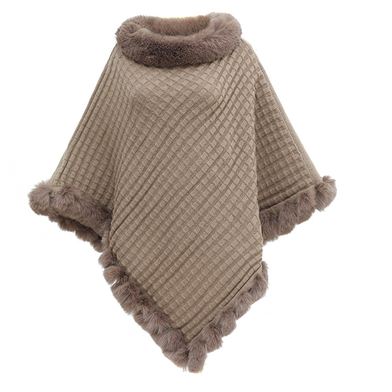 Dyfzdhu Scarf For Women Fashion Trim Poncho Elegant Cape Coat With ...