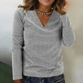 thumbnail image 1 of Dyfzdhu Sequin Tops for Women Elegant Trendy V Neck Sparkly Casual Solid Color Sequined Long Sleeve T Shirt Blouse Silver （Not Real Sequin), 1 of 5