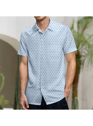 Blue polka dot shirt mens deals