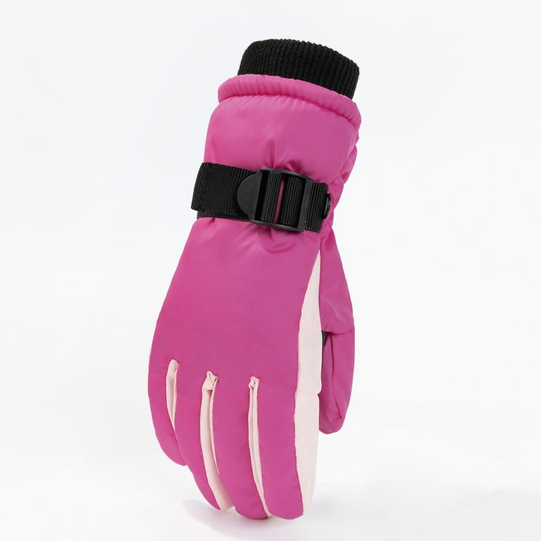 Dyfzdhu Ski Gloves Waterproof Breathable Snowboard Gloves Insulated Warm Winter Snow Gloves Hot Pink