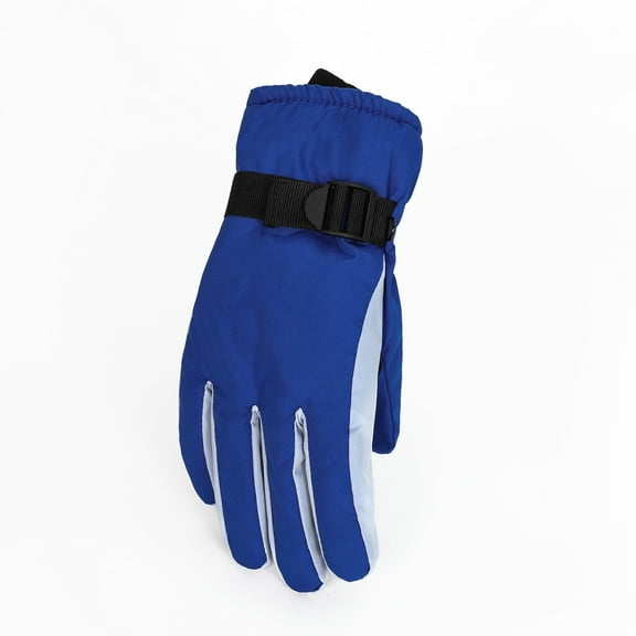 Dyfzdhu Ski Gloves Winter Snowflake Printing Ski Gloves Warm Gloves Bicycle Gloves Soft Windproof Gloves Blue