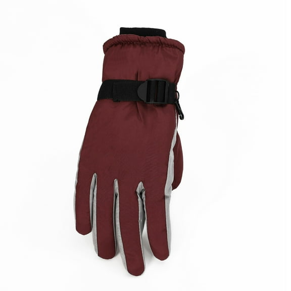 Dyfzdhu Ski Gloves Winter Snowflake Printing Ski Gloves Warm Gloves Bicycle Gloves Soft Windproof Gloves Red