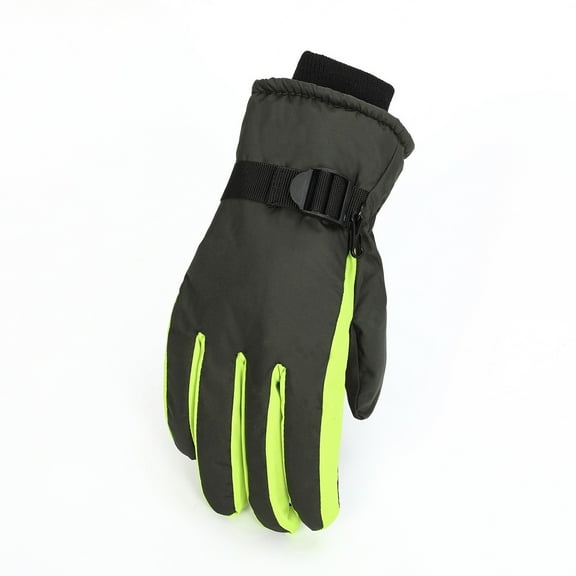Dyfzdhu Ski Gloves Winter Snowflake Printing Ski Gloves Warm Gloves Bicycle Gloves Soft Windproof Gloves Yellow