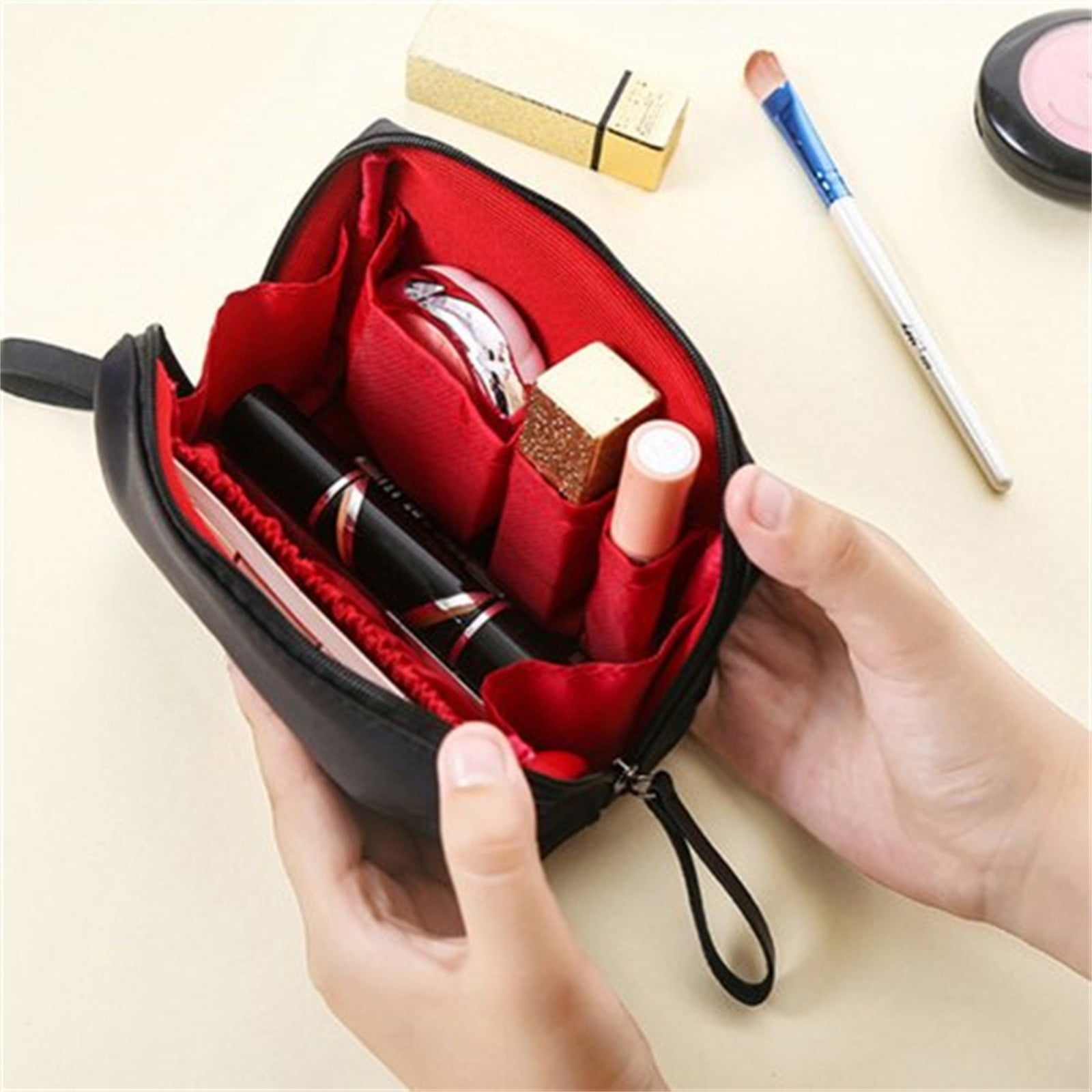 Dyfzdhu Small Makeup Bag For Purse Travel Makeup Pouch Mini Cosmetic ...