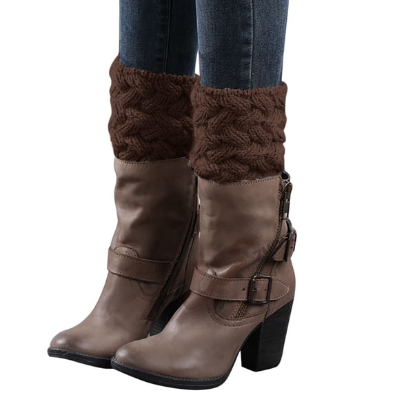 Dyfzdhu Socks For Women Fashion Knitted Boot Cover Short Coarse Needle And Thick Knitted len Stocking Womens Socks