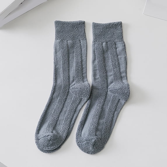 Dyfzdhu Socks for Women Fall Winter Solid Color Thickened Thermal Casual Crew Tube Socks