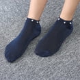 thumbnail image 1 of Dyfzdhu Solid Color Low Cut Socks for Women Simple Breathable Trendy Pearl Crew Socks, 1 of 3