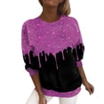 thumbnail image 1 of Dyfzdhu Sparkly Sequin Sweatshirts for Women Plus Size Pullover Trendy Casual Long Sleeve Printed Loose Crewneck Sweatshirts Hot Pink, 1 of 2