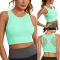 thumbnail image 1 of Dyfzdhu Sports Bras for Women Longline Bra High Impact Yoga Tops Built In Crop Top Wire Free Racerback, 1 of 9