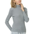 thumbnail image 1 of Dyfzdhu Sweaters for Women Ribbed Slim Fit Lightweight Long Sleeve Turtleneck Sweater, 1 of 4