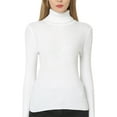 thumbnail image 1 of Dyfzdhu Sweaters for Women Ribbed Slim Fit Lightweight Long Sleeve Turtleneck Sweater, 1 of 4