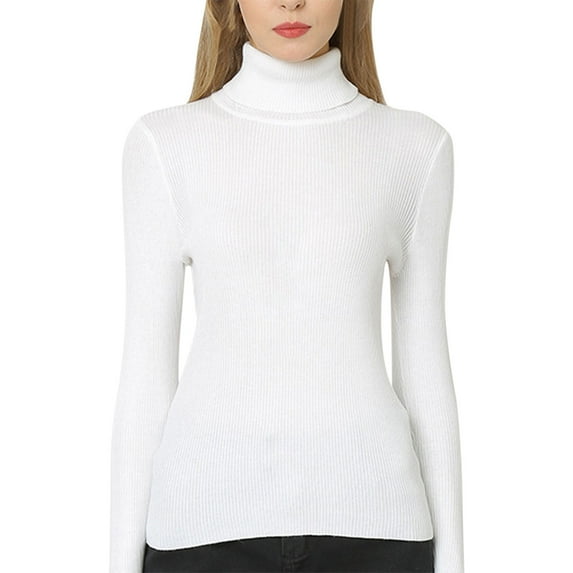 Dyfzdhu Sweaters for Women Ribbed Slim Fit Lightweight Long Sleeve Turtleneck Sweater