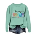 thumbnail image 1 of Dyfzdhu Sweatshirt For Women Happy Yay Funny Teacher Friday Saying Sweatshirt Casual Crewneck Letter Graphic Shirts Teacher Life Tees Hoodies, 1 of 2