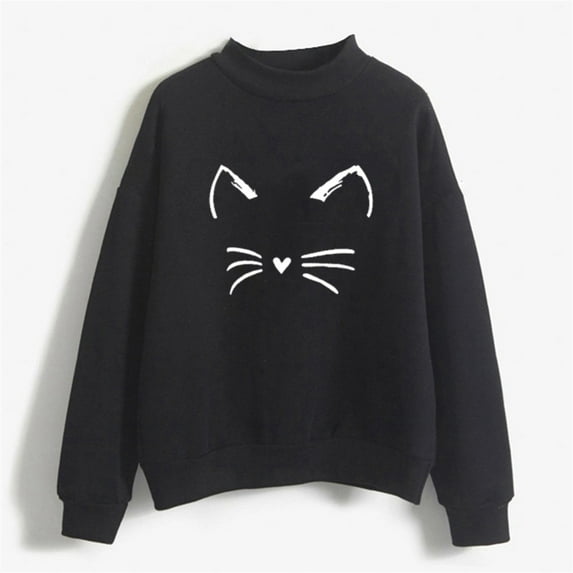 Dyfzdhu Sweatshirts for Women Fall Winter Crew Neck Solid Color Prints Long Sleeve Pullover Sweatshirt