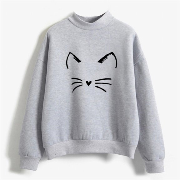 Dyfzdhu Sweatshirts for Women Fall Winter Crew Neck Solid Color Prints Long Sleeve Pullover Sweatshirt