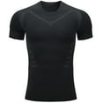 thumbnail image 1 of Dyfzdhu T Shirts for Men Compression Short Sleeve Base Layer Athletic Undershirt Gear Workout Shirt Black, 1 of 5