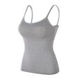 thumbnail image 1 of Dyfzdhu Tank Top with Built in Bra for Women 1 Pack Training Bras Teens Girls Cotton Undershirt Adjustable Spaghetti Strap Camisole Tops Summer, 1 of 3