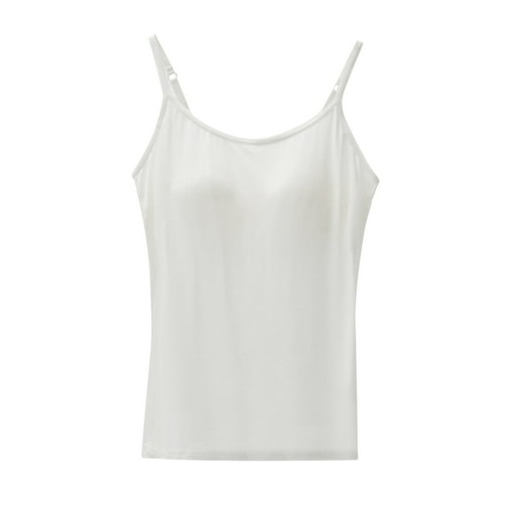Dyfzdhu Tank Top with Built in Bra for Women Chest Pads Five Fingers Without Steel Ring Cups One Sports Camisole Summer Tops Undershirts