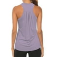 thumbnail image 1 of Dyfzdhu Tank Tops for Women Sleeveless Racerback Dry Fit Workout Shirts Pleated Yoga Gym Activewear Athletic Tops Purple, 1 of 4