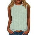thumbnail image 1 of Dyfzdhu Tank Tops for Women Striped Crew Neck Sleeveless Shirts Casual Loose Fit Summer Tops Green, 1 of 4