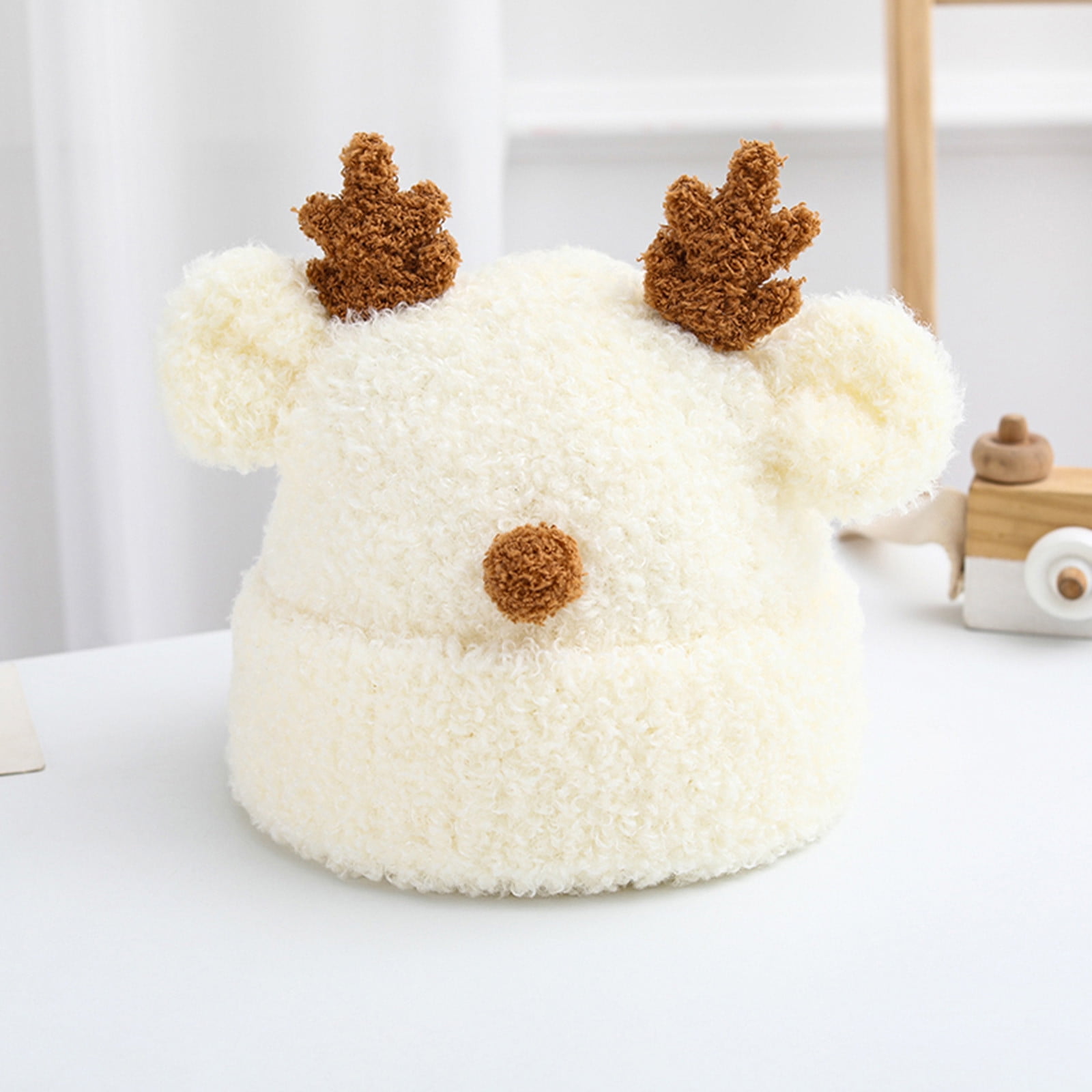 Dyfzdhu Toddler Babys Boys Girls Wool Hat Cute Deer Pullover Hat