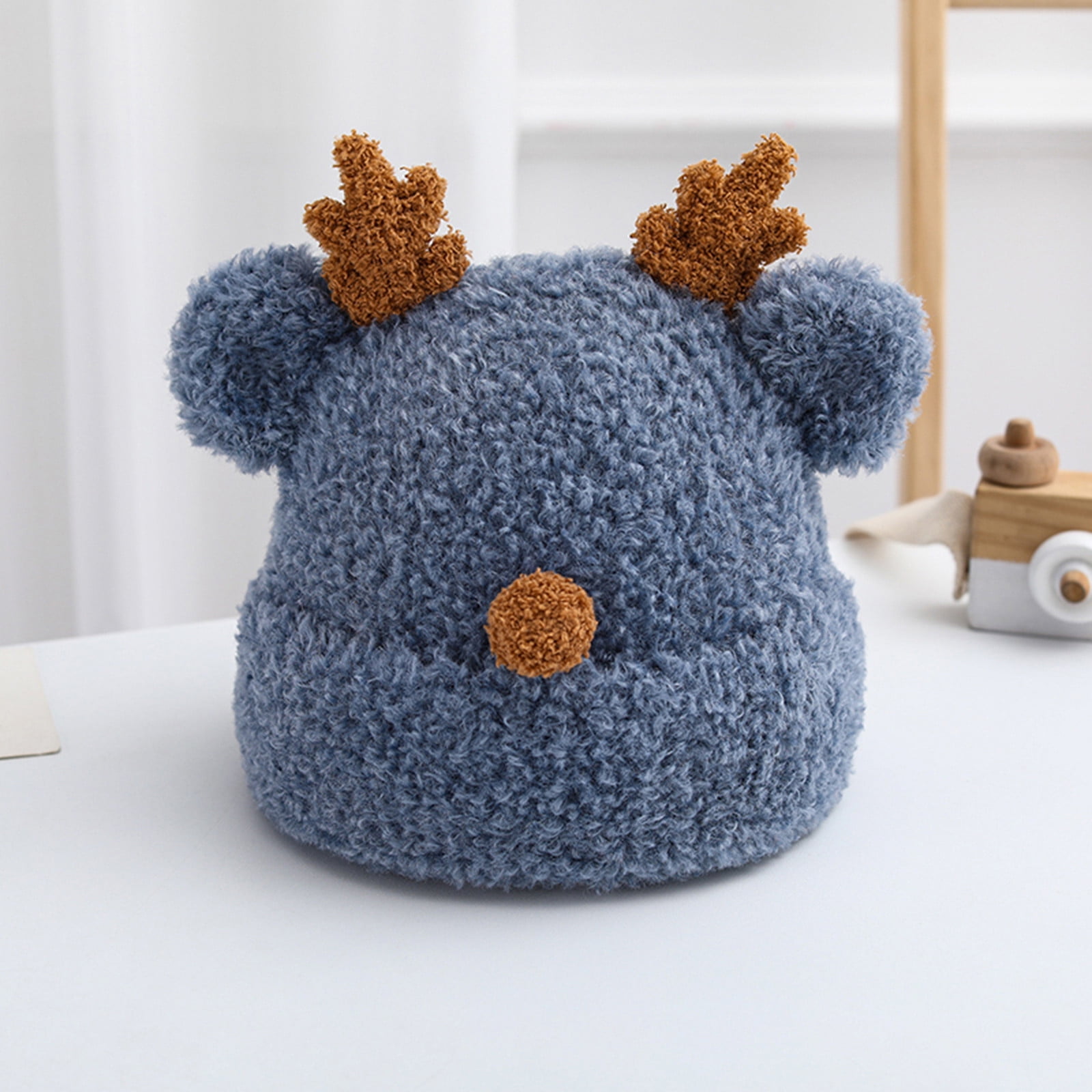 Dyfzdhu Toddler Babys Boys Girls Wool Hat Cute Deer Pullover Hat