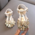 thumbnail image 1 of Dyfzdhu Toddler Girls Sandals Pretty Bowknot Sequins Princess Shoes Comfortable Flat Outdoor Kids Girl Sandals Rhinestones, 1 of 5