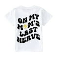 thumbnail image 1 of Dyfzdhu Toddler Kids Baby Girls On My Moms Last Nerve Short Sleeve Letter PrinT-shirt Mama's Mini Funny T-shirt Trendy Fashion Shirt Tee Tops, 1 of 7