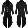 thumbnail image 1 of Dyfzdhu Trench Coat Men Tailcoat Jacket Gothic Frock Uniform Costume Praty Outwear Black, 1 of 5