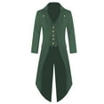 thumbnail image 1 of Dyfzdhu Trench Coat Men Tailcoat Jacket Gothic Frock Uniform Costume Praty Outwear Green, 1 of 3