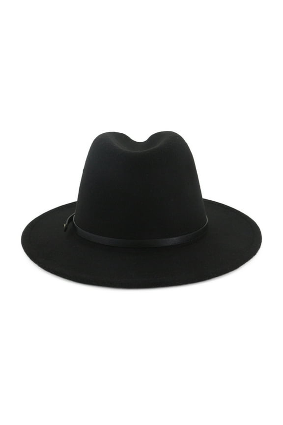 Two Tone Red Bottom Wide Wool Fedora Hat Panama Casual Jazz Hats for Men Women Black