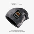 thumbnail image 1 of Dyfzdhu Unisex Fashion Casual Tie-Dye Printed Woolen Hat Warm Outdoor Knitted Gray, 1 of 2