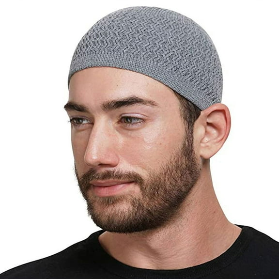 Dyfzdhu Unisex Fashion Keep Warm Winter Hats Knitted Wool Hemming Hat Gray