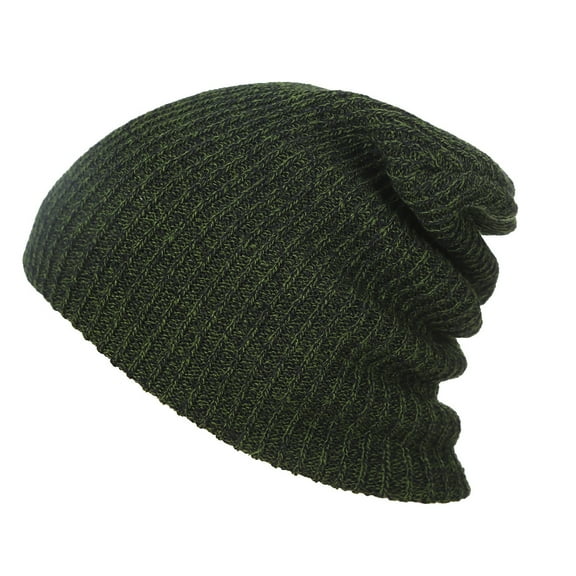 Dyfzdhu Unisex Hip Hop Hat Warm Winter Wool Knit Ski Beanie Skull Slouchy Caps Green